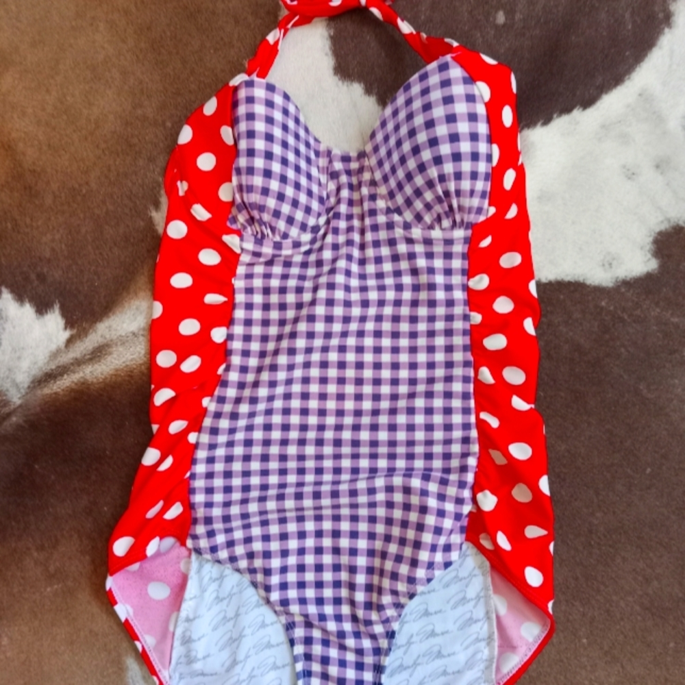 Marilyn Monroe brand size medium polka dot pin up style bathing suit!